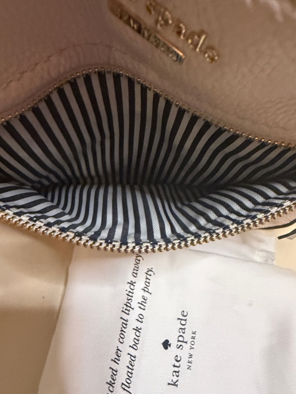 kate spade Pebbled Leather Crossbody in Blush Pink with Gold Hardware - Picture 8 of 9